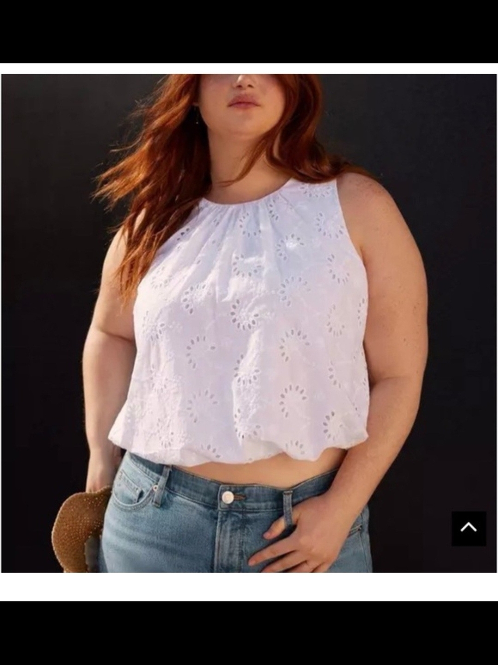 Torrid White Eyelet Sleeveless Crop Top NWOT